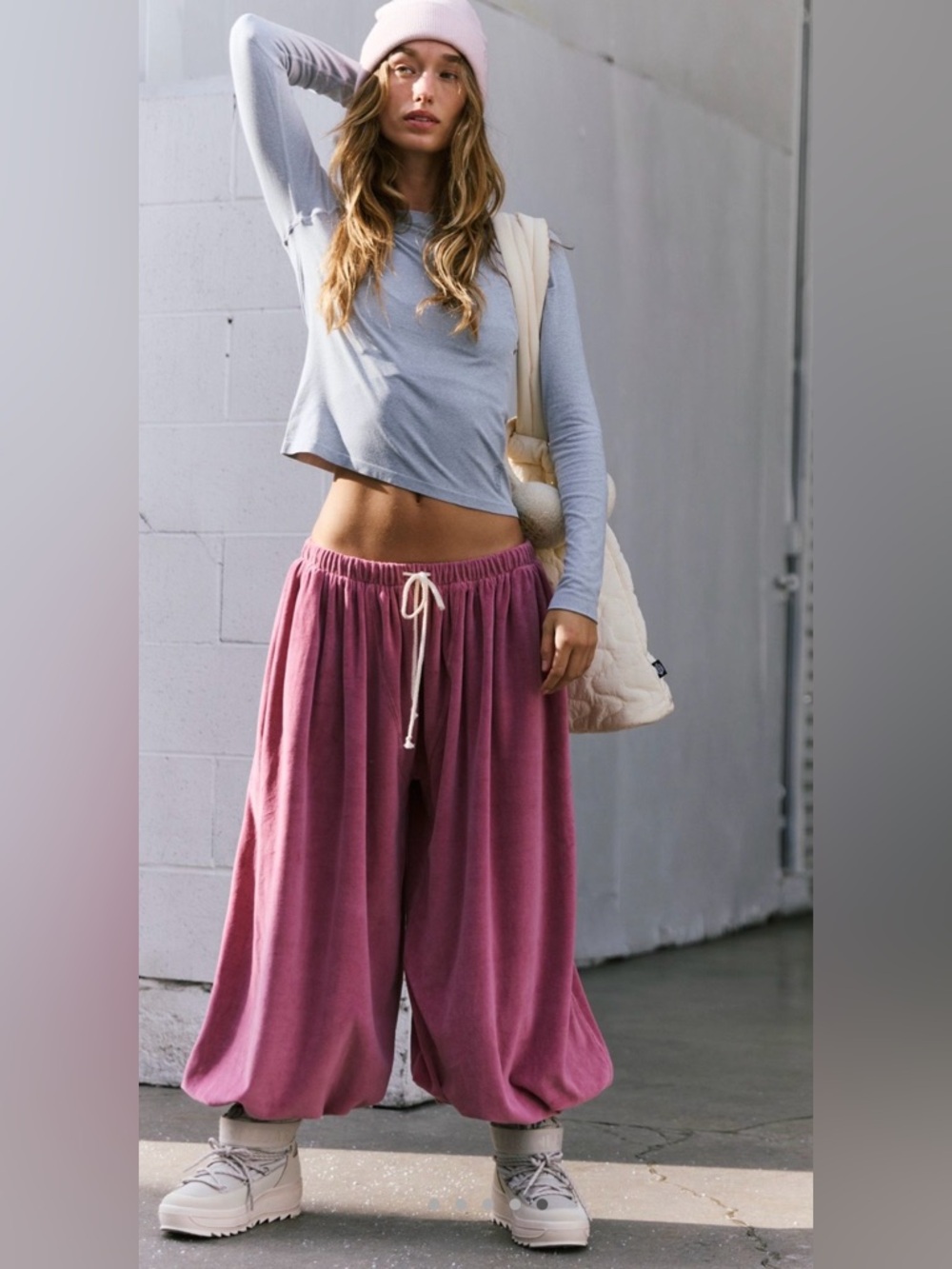 FP Movement Momentum Velour Pants (Rosewood/Dusty Rose)